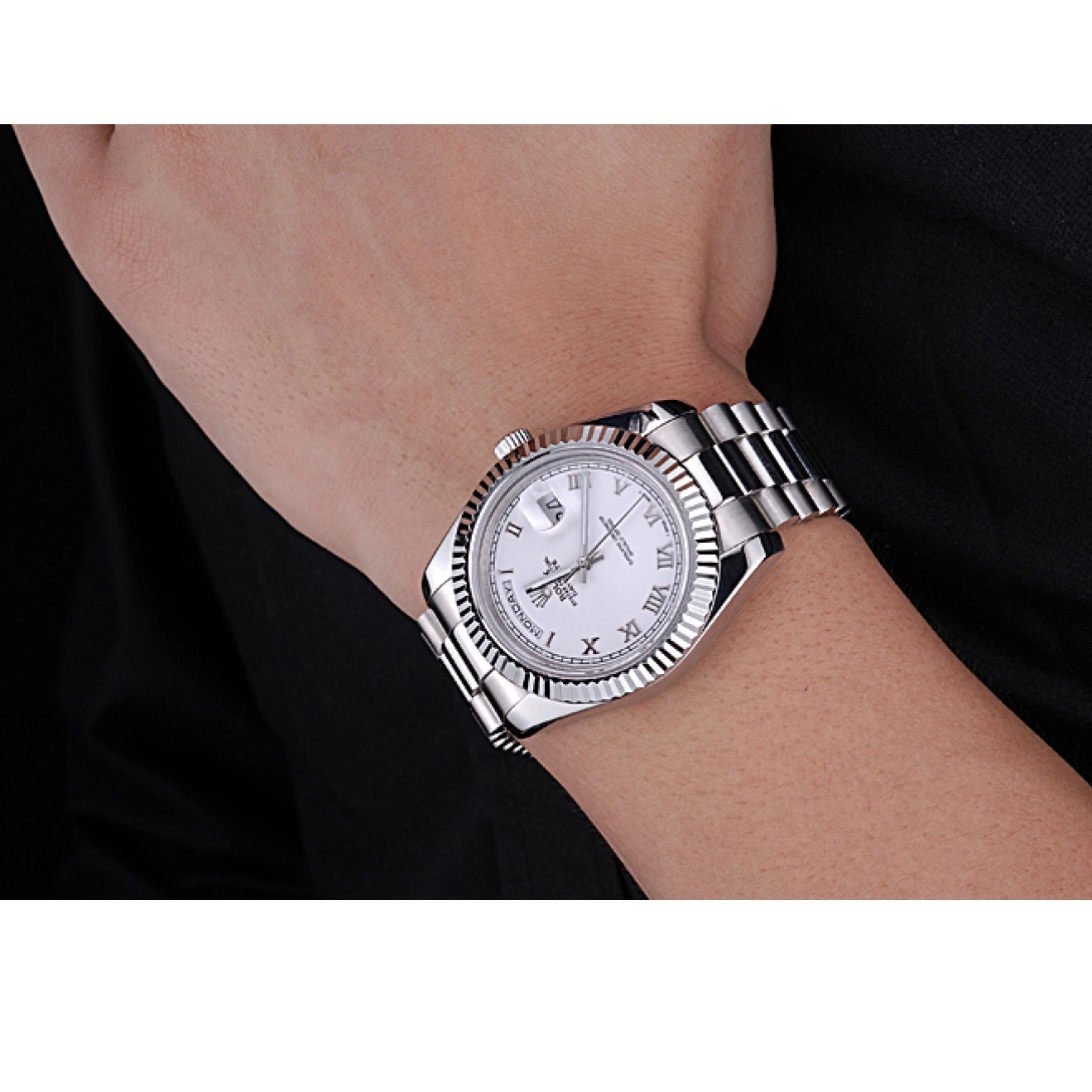 Aaa replica watch 622547 Day-Date White Steel Stainless Rolex Dial Bracelet 0519
